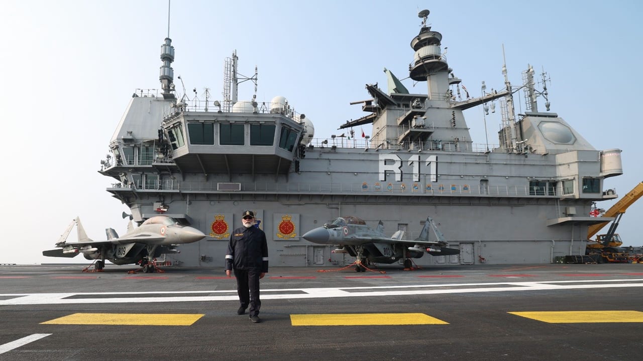A special Diwali for PM Modi on onboard INS Vikrant