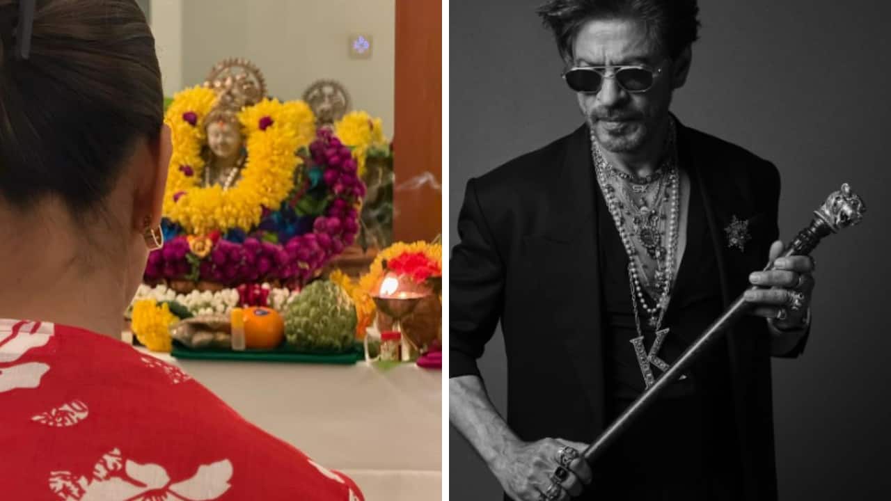 Shah Rukh Khan shares Diwali greetings with a pic of wife Gauri performing Laxmi Puja