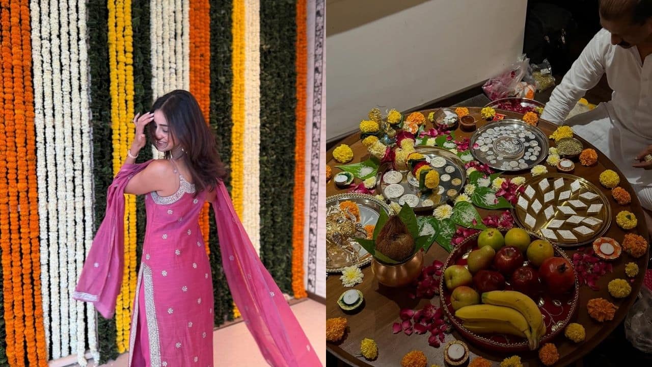 Ananya Panday wins hearts in her mother’s 20-year-old outfit this Diwali; poses with Karan Johar’s twins Yash and Roohi