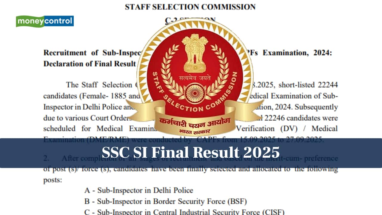 SSC SI Final Result 2025 declared for Delhi Police and CAPFs @ ssc.gov.in; 22,246 candidates shortlisted for DME