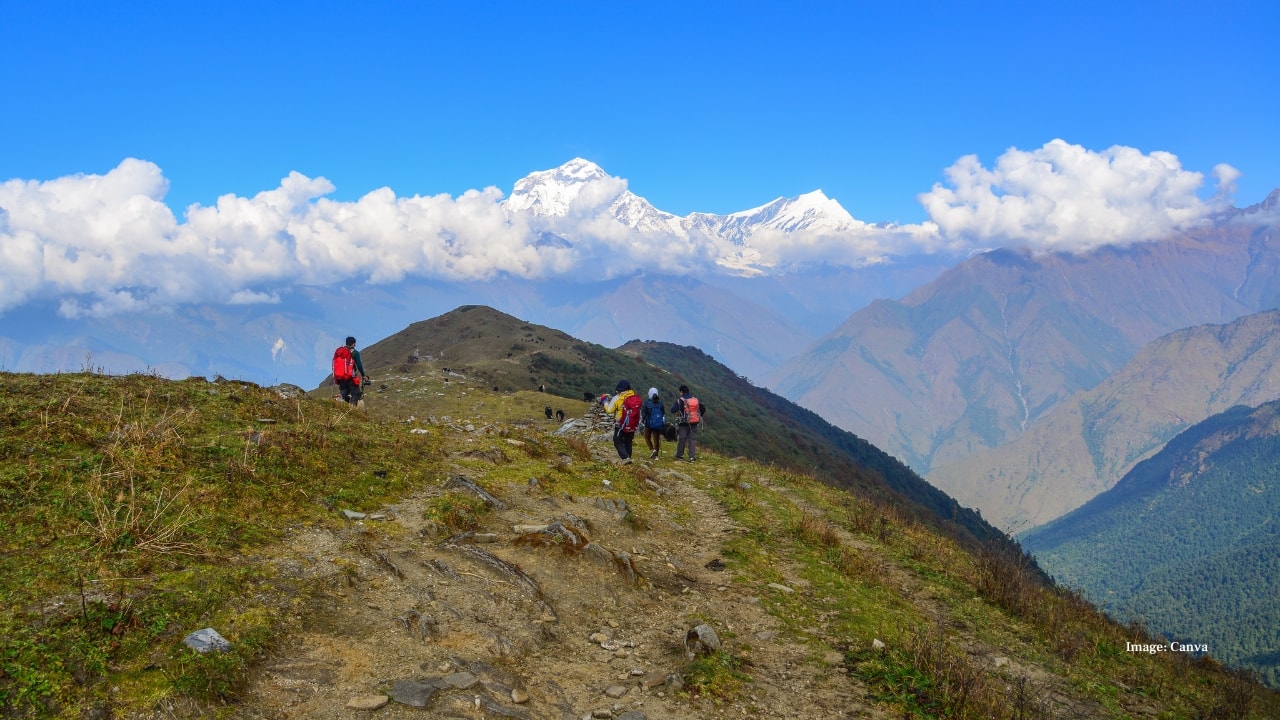 4. Annapurna Circuit Trek, Nepal Length: Up to 230 km The Annapurna Circuit is a legendary trek through the Himalayas, offering panoramic views of Mount Everest and surrounding peaks. The trail passes serene villages, Buddhist temples, and the high-altitude Thorang La Pass (5,416m) before descending into the stunning Mustang region. A moderate level of fitness is required, but the spiritual and scenic rewards are unparalleled. (Image: Canva)