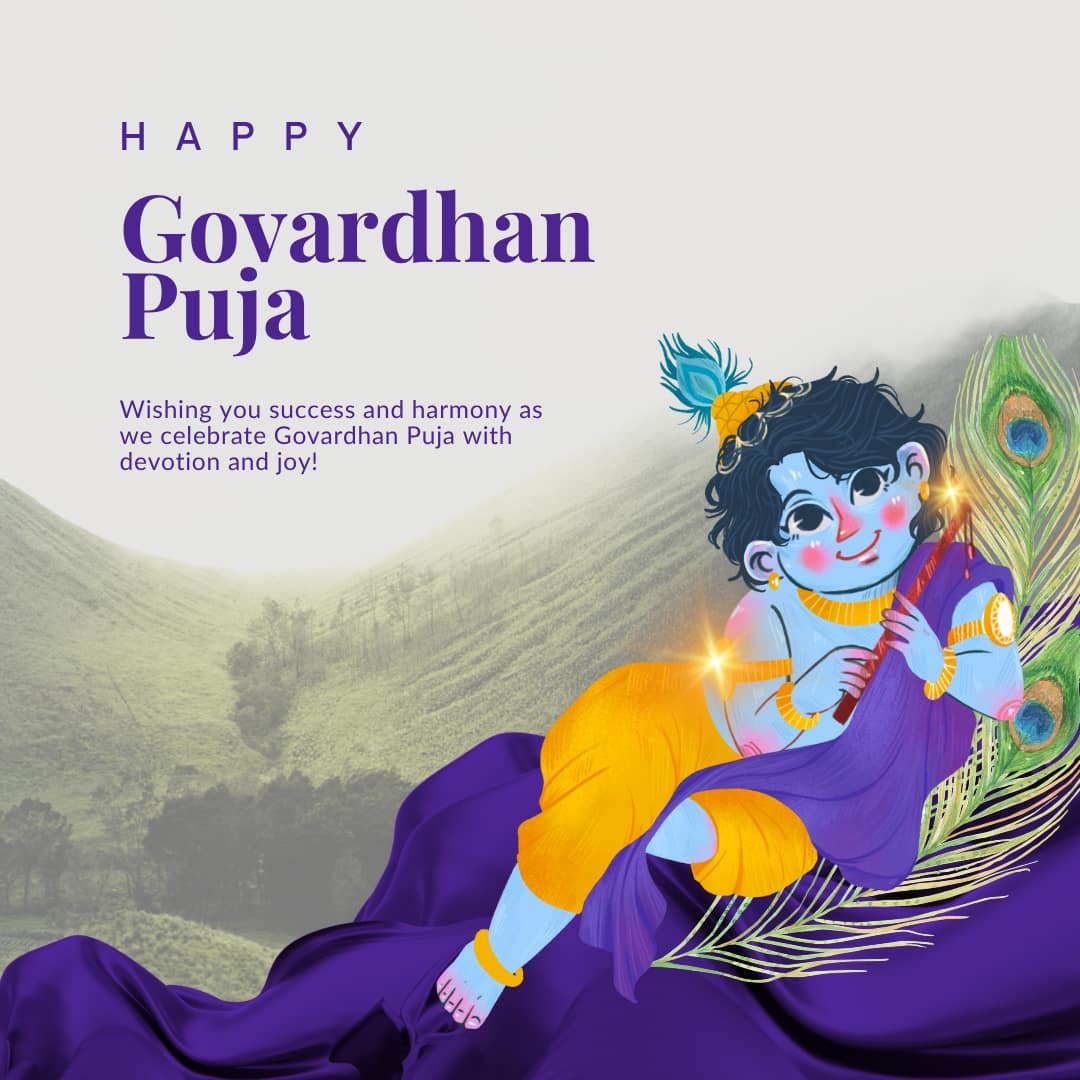 Happy Govardhan Puja 2025 Images and Pictures (canva)
