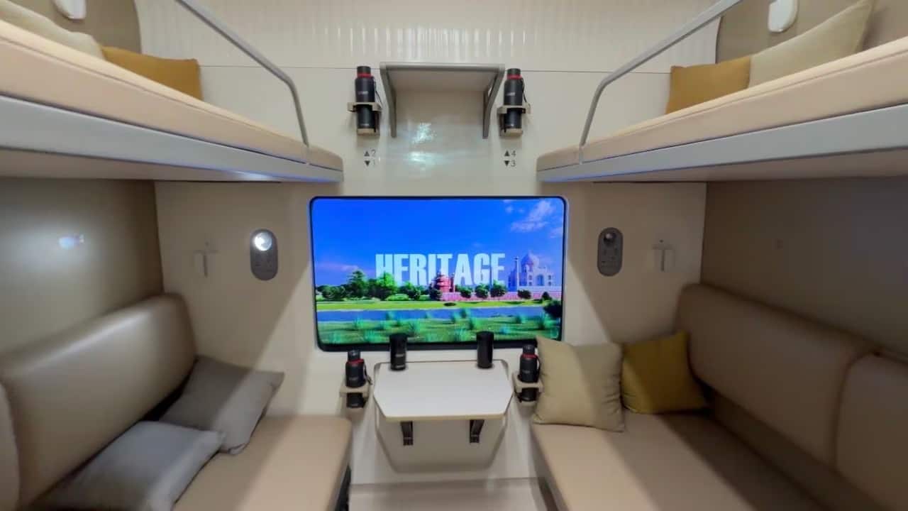 Smart Tech Meets Safety The train is equipped with the Kavach anti-collision system, fire detection technology, and emergency communication units. Passengers can also enjoy Wi-Fi connectivity, digital information displays, and personal entertainment screens, making every journey safer and smarter. (Image: X)