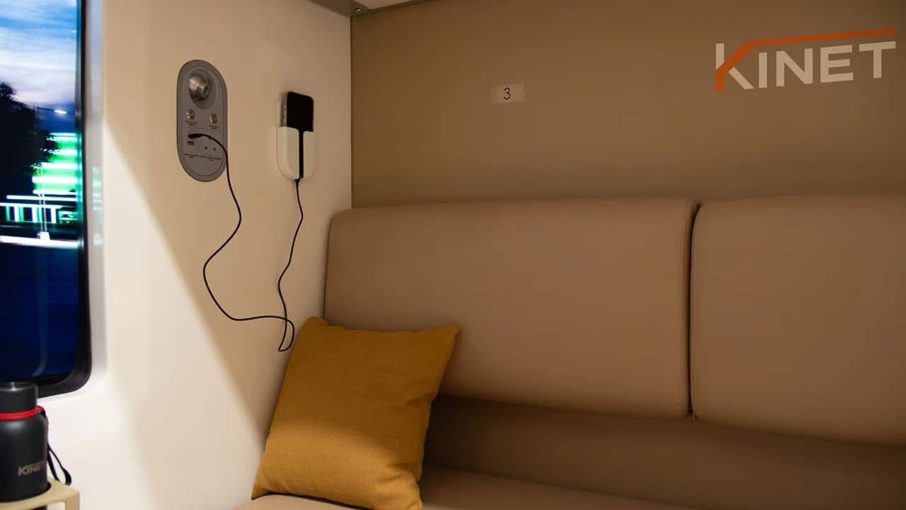 First AC: A Five-Star Hotel Experience on Rails The First AC coach redefines luxury travel with private cabins featuring sliding doors, reclining memory-foam beds, and onboard showers — yes, actual showers! The soft lighting, USB charging ports, Wi-Fi connectivity, and touch-screen control panels create a high-end, aircraft-style ambiance. For many, this coach could rival even business-class airline cabins. (Image: X)