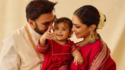 Deepika Padukone and Ranveer Singh with their daughter Dua