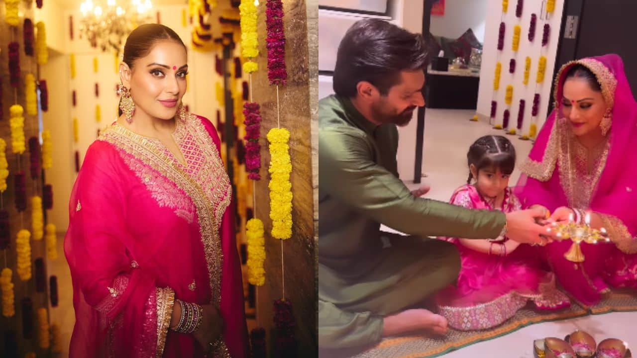 Bipasha Basu and Karan Singh Grover Bipasha Basu looked elegant in a pink ethnic outfit, celebrating Diwali with husband Karan Singh Grover and daughter Devi. The picture-perfect family was seen performing the Diwali aarti together, while creating a beautiful moment of love and traditional festive joy.