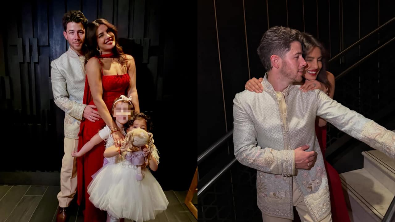Priyanka Chopra and Nick Jonas pose with their daughter Malti, dressed adorably in a white frock. The family exudes happiness and festive charm, capturing a heartfelt Diwali moment rooted in both cultures. Their smiles speak of togetherness, love, and the joy of passing traditions to a new generation.
