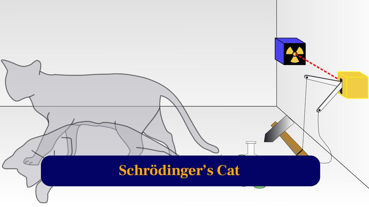 4. Schrödinger’s Cat: A thought experiment shows a cat being alive and dead simultaneously, illustrating quantum superposition in a simple scenario. (Image: Canva)