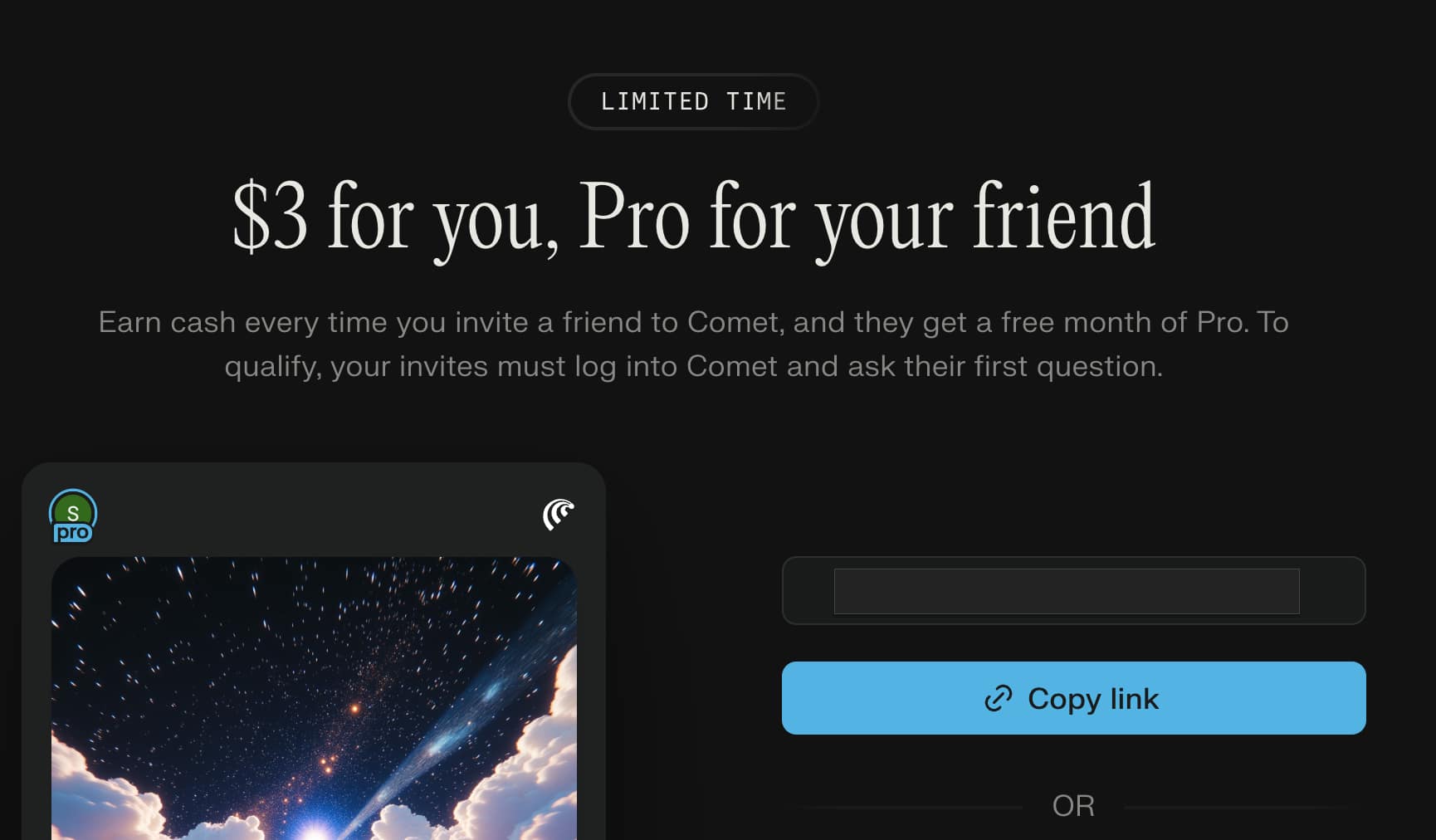 Perplexity increases Comet referral reward to $3 per invite with free one month Pro subscription