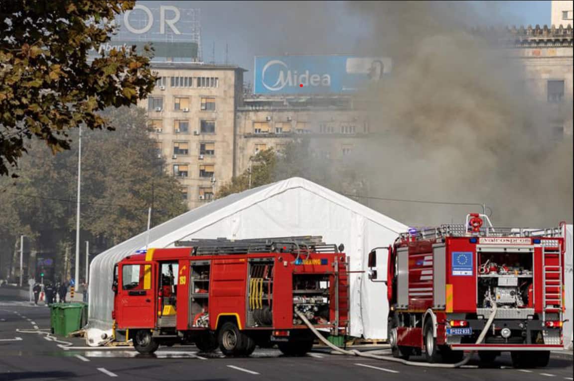 'Terrorist act': Shooting and tent fire outside Serbia’s parliament, one man detained | Video