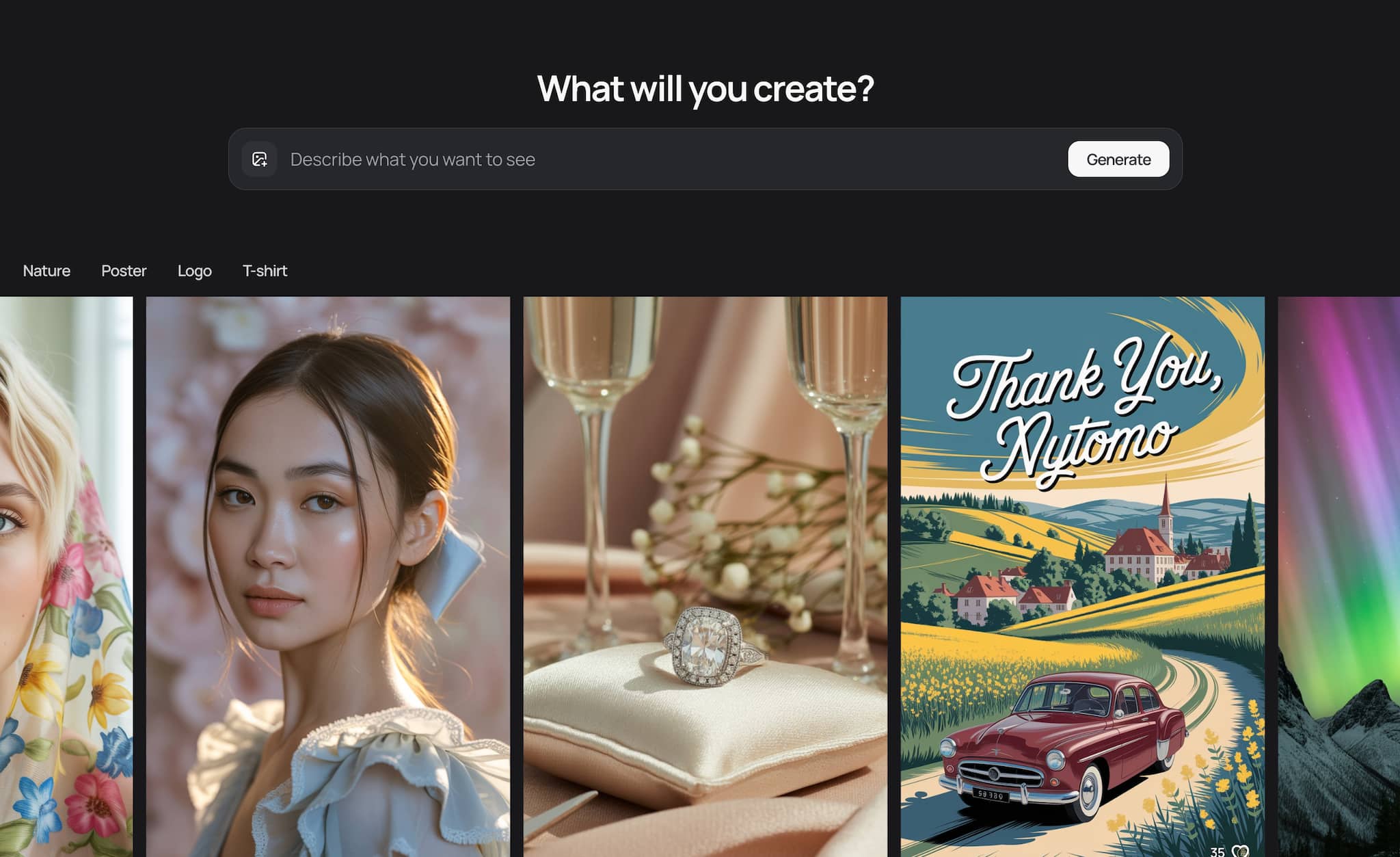 Ideogram Optimised for text rendering inside images, Ideogram is used for posters, merch mocks and compositions that require words in-frame.