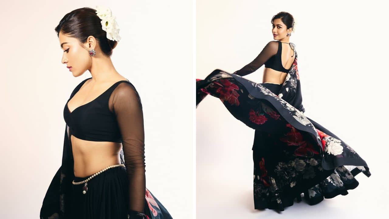 Regal style in black There’s nothing that beats black, and this pishwas in pure ratan silk with intricate bootis and border is a stunning example of fine craftsmanship. The actress looks dazzling in the number paired with a churidar and dupatta. (Image: Instagram)