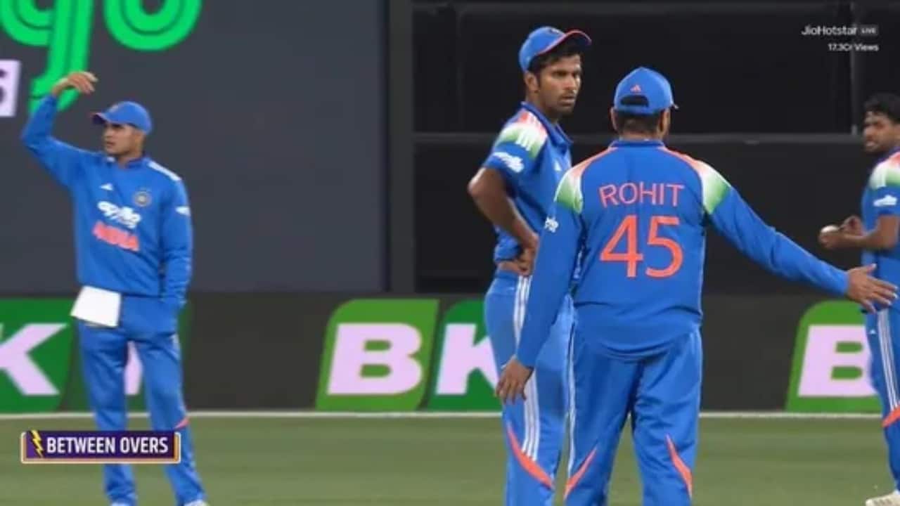 WATCH: Rohit Sharma’s captaincy instincts grab spotlight in Adelaide as he fine-tunes Washington Sundar’s plan