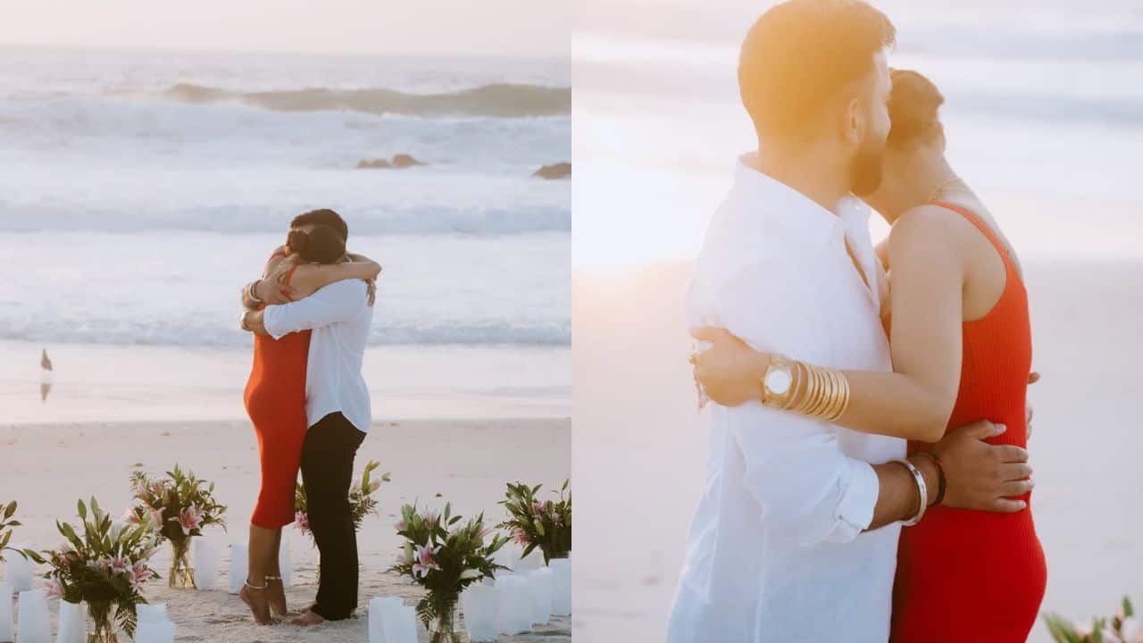 Pavitra Punia  After breaking up with actor Eijaz Khan, actress Pavitra Punia secretly got engaged to a Mumbai-based businessman recently. The former Bigg Boss contestant shared photos of the beachside proposal on social media but intentionally concealed her fiancé's face. 