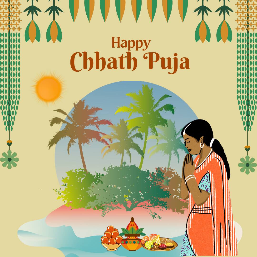 Happy Chhath Puja 2025 Images and Pictures (canva)