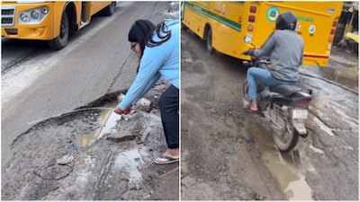 Bengaluru woman spots 117-inch long pothole, calls it 'most dangerous road on planet'. Watch