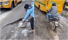 Bengaluru woman spots 117-inch long pothole, calls it 'most dangerous road on planet'. Watch