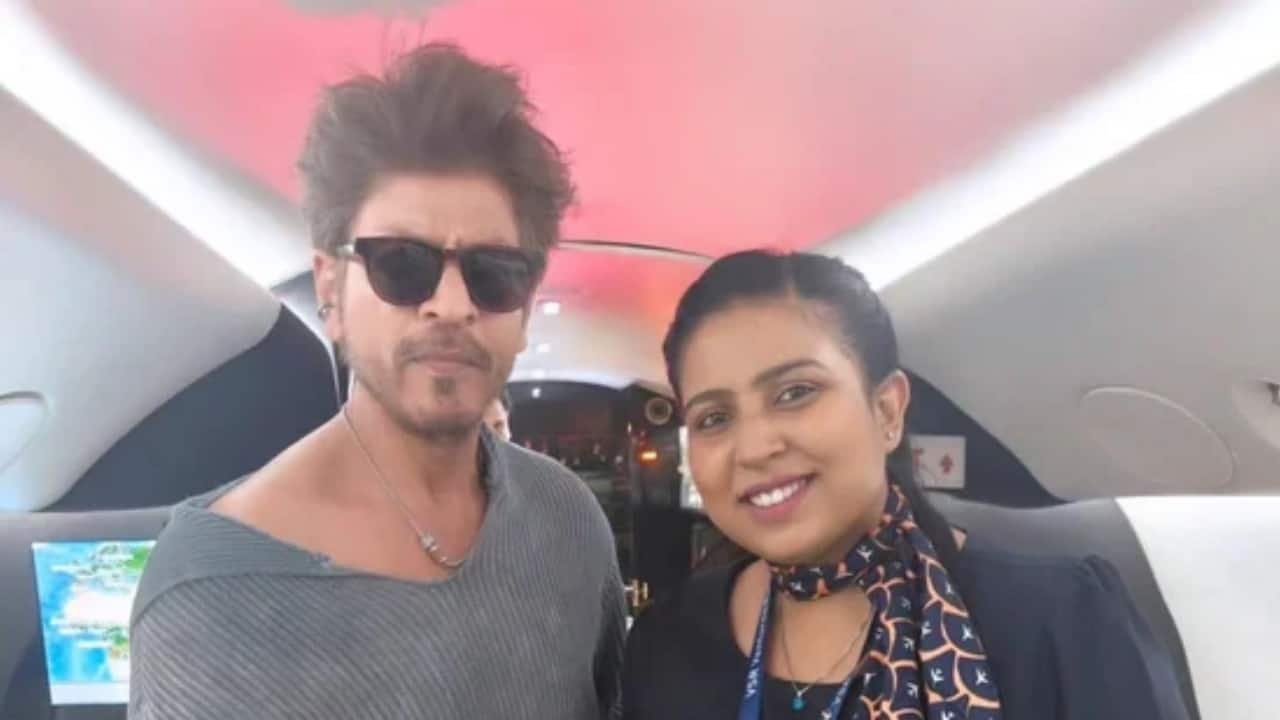 Shah Rukh Khan’s private jet pic with flight attendant fan goes viral