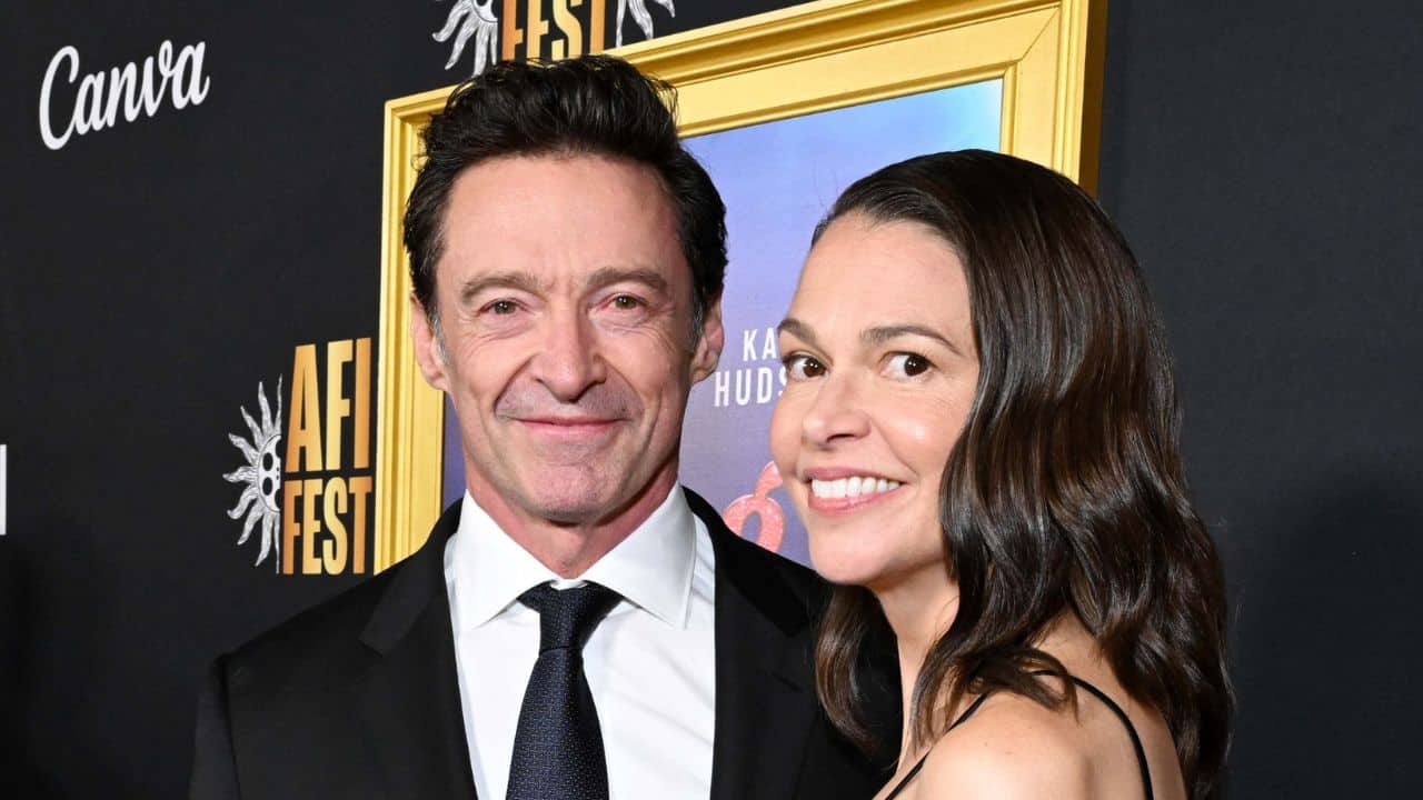 Hugh Jackman and Sutton Foster make their red-carpet debut as a couple at Song Sung Blue premiere