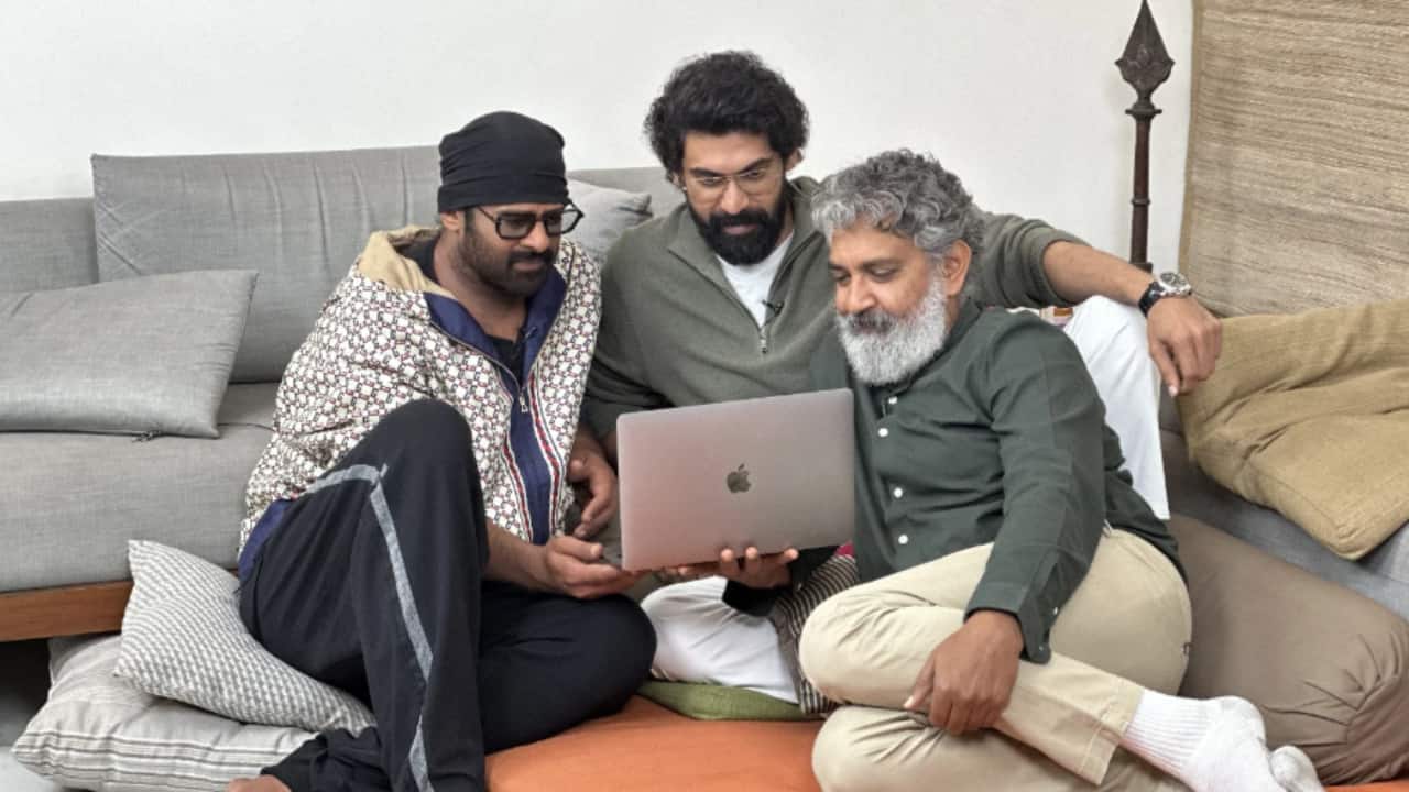 Baahubali The Epic: Prabhas and Rana Daggubati come together for the promotions of the film with Rajamouli Baahubali The Epic: Prabhas and Rana Daggubati come together for the promotions of the film with Rajamouli