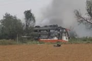 Bus carrying labourers catches fire in Jaipur; several injured