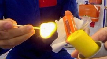 A matchstick lit aboard in Tiangong station (Image: Space.com)