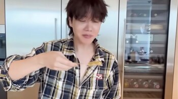 J Hope cooks in new vlog