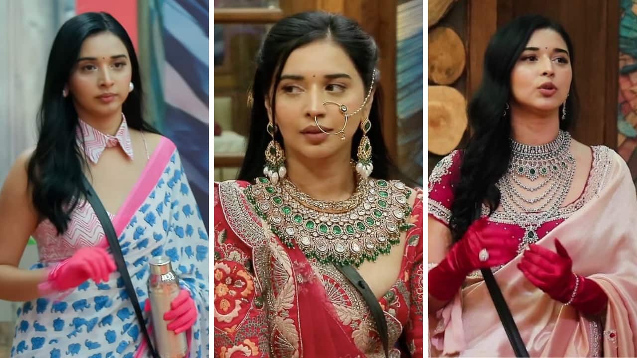 Bigg Boss 19: Tanya Mittal’s jaw-dropping moments in desi sarees, gloves, and heavy jewellery