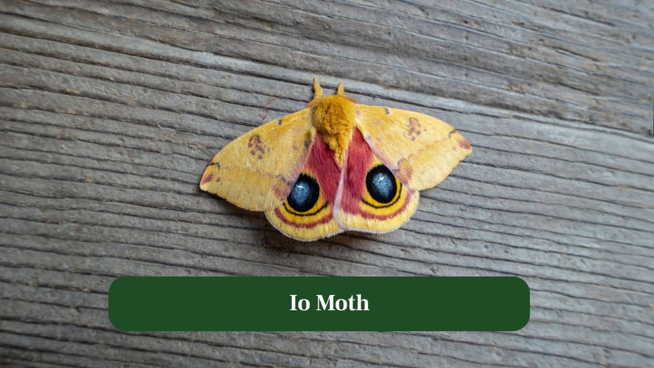 8. Io Moth: Golden-yellow wings flash giant eye spots, startling predators instantly, transforming delicate moth into fierce defender quickly. (Image: Canva) 8. Io Moth: Golden-yellow wings flash giant eye spots, startling predators instantly, transforming delicate moth into fierce defender quickly. (Image: Canva)