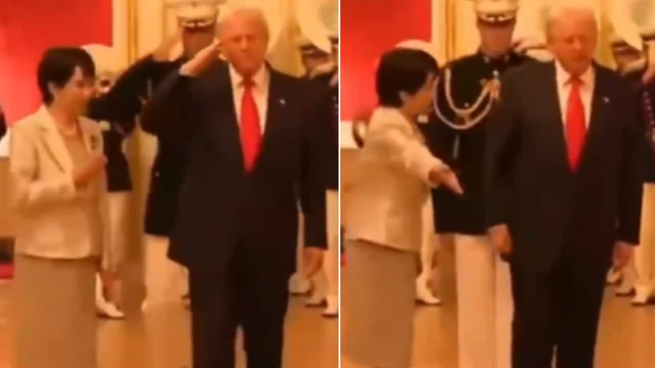Awkward and clueless': Trump goes viral after he loses his way during ceremonial welcome in Japan | WATCH