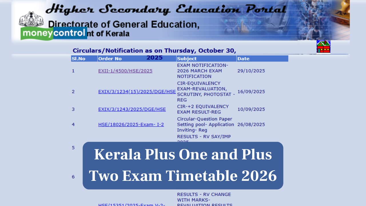 Kerala plus one and plus two exam timetable 2026 released, check date sheet here