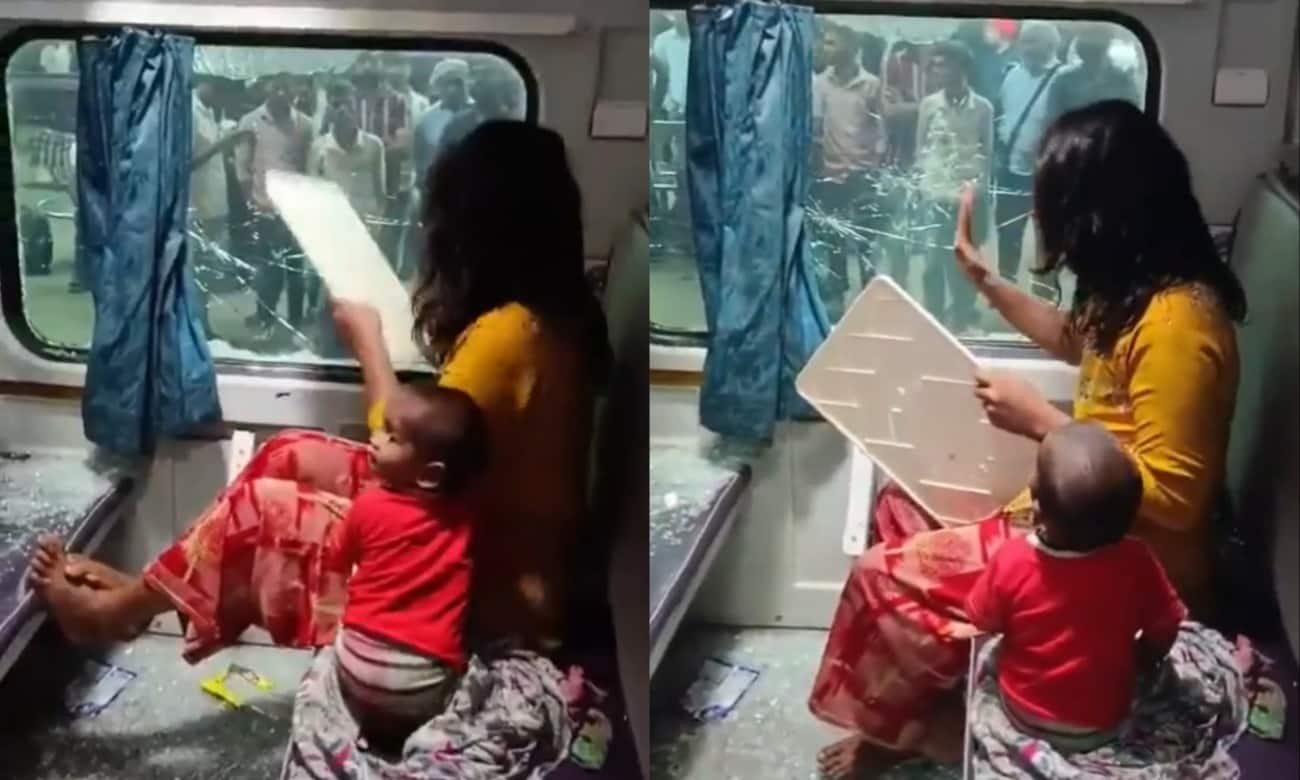 ‘Mera purse chahiye’: Woman breaks train window after theft as toddler looks on | Watch