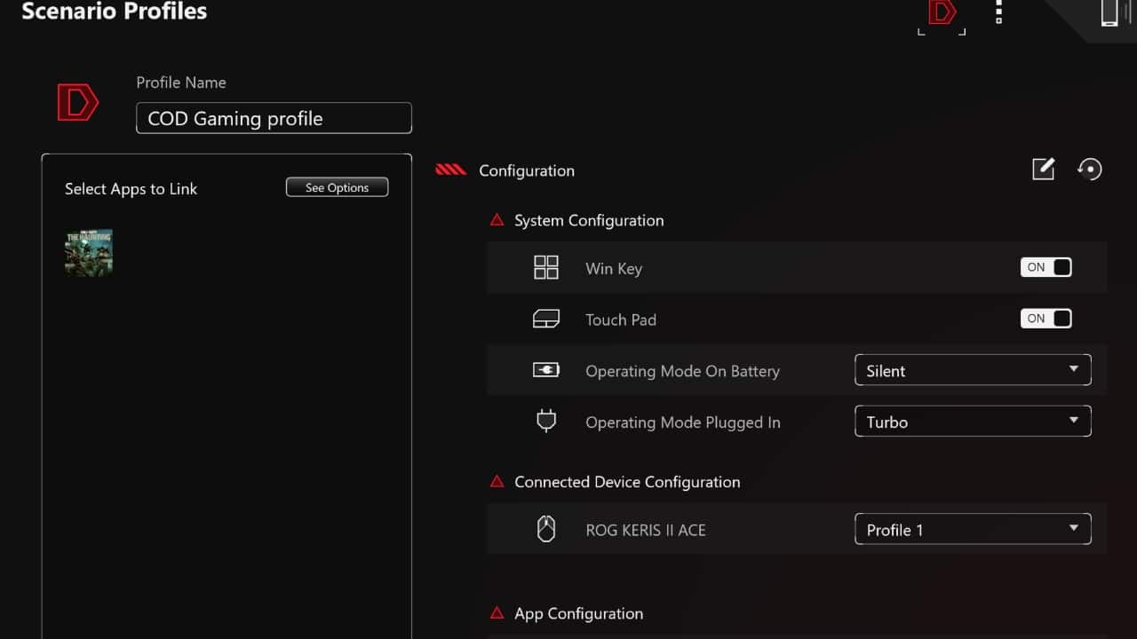 Armory Crate - profiles
