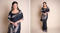 <strong>Shruti Haasan in a midnight Banarasi weave</strong><br />South actress Shruti Haasan’s choice of Banarasi sarees is not about reds and golds. This midnight-toned Banarasi in black silk by Shanti Banaras proves the same. She looks radiant in the drape adorned with fine silver zari, featuring floral patterns and butis across the saree.