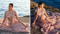 <strong>Janhvi Kapoor in a Banarasi tissue ensemble</strong><br />Sporting a Tarun Tahiliani creation, Janhvi’s beautiful Banarasi tissue ensemble stands out for its sheen. Be it the bodice or the long skirt, the outfit is perfect for the modern woman, accessorised with stylish pearls.
