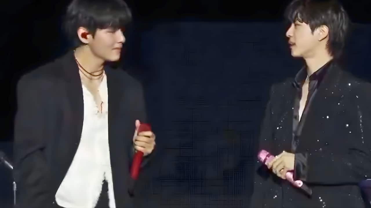 BTS’ V breaks down at Jin’s final RunSeokjin Ep. Tour show; Jimin joins them on stage