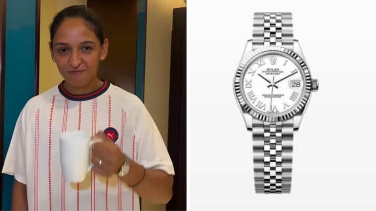 Harmanpreet Kaur's watch, the Rolex Datejust, is considered iconic for more than one reason: It’s not just revered for being associated with victory and royalty but also for its fine mechanism that defines its class (Screengrab: @theindianhorology/Instagram; Image: Rolex)