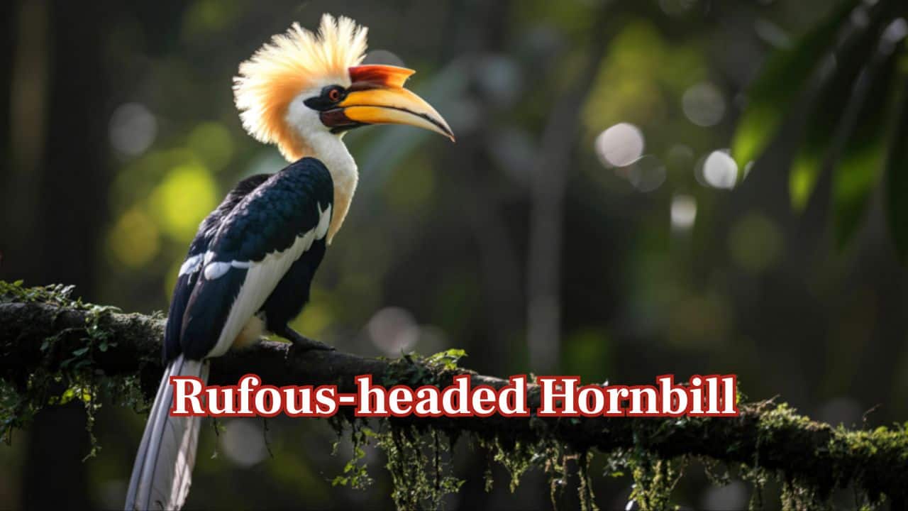 Rufous-headed Hornbill: It is distinguished by its reddish plumage and an elegant crest, inhabiting dense forests of northern Thailand, while its population continues to decline due to deforestation. (Image: Canva) Rufous-headed Hornbill: It is distinguished by its reddish plumage and an elegant crest, inhabiting dense forests of northern Thailand, while its population continues to decline due to deforestation. (Image: Canva)