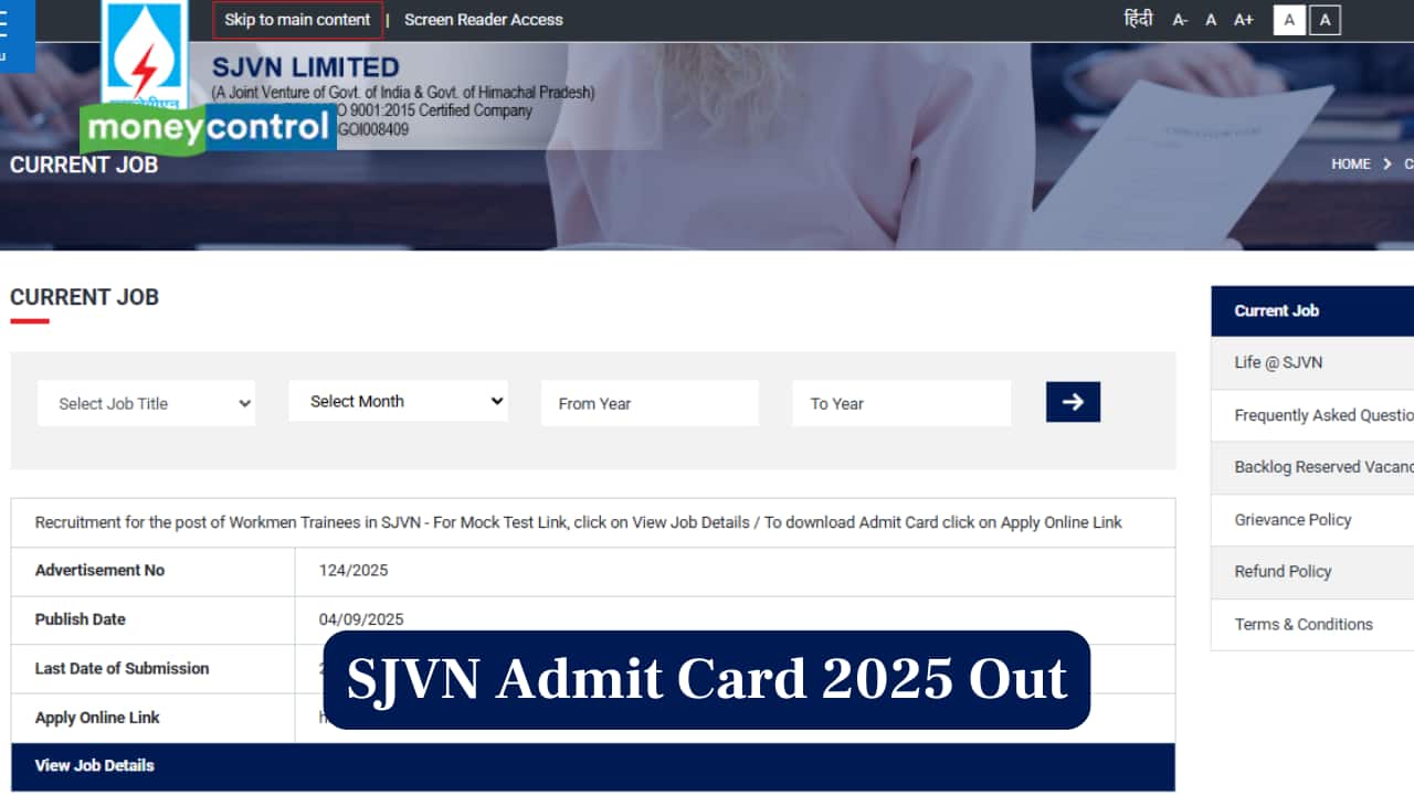 SJVN Admit Card 2025 Released at sjvn.nic.in, Link to download here