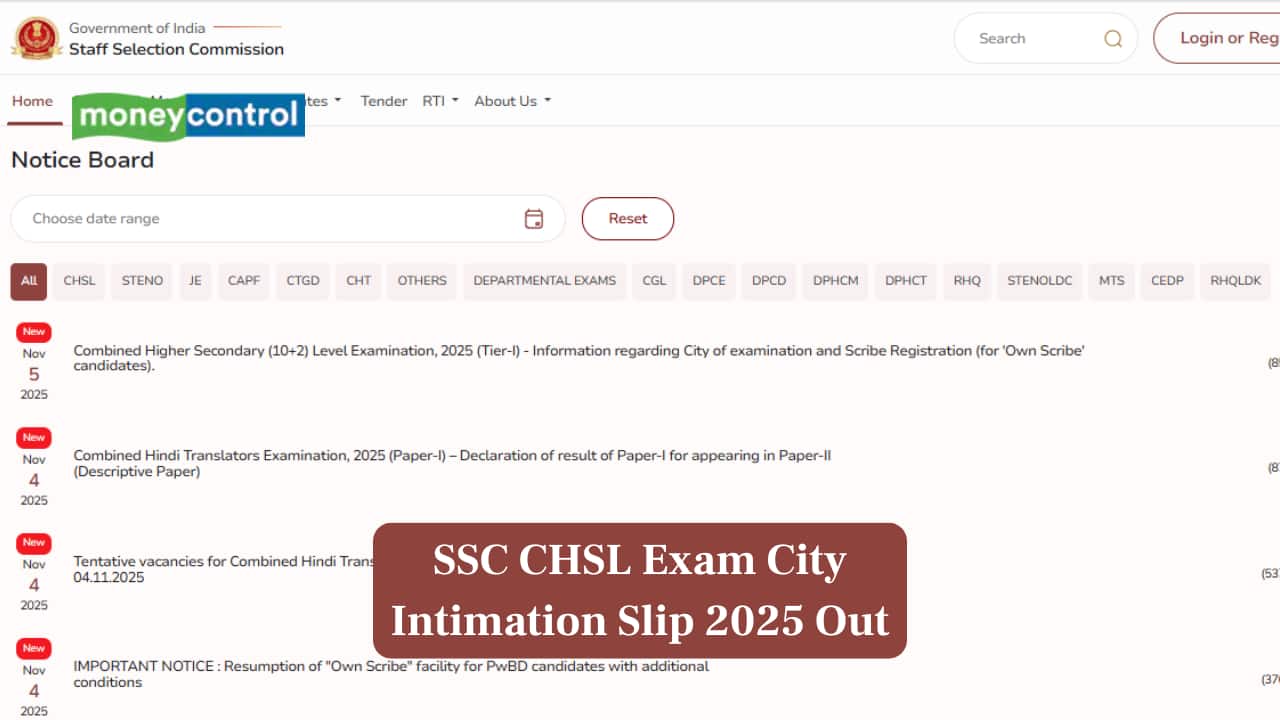 SSC CHSL Exam City Intimation Slip 2025 Out; Here’s how to download