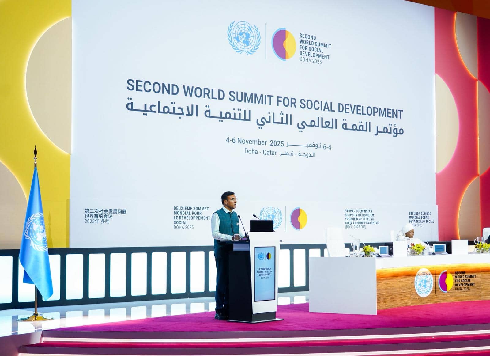 Mansukh Mandaviya rebuts Pakistan on IWT and Kashmir at Doha Summit, showcases India’s social security triumph Mansukh Mandaviya rebuts Pakistan on IWT and Kashmir at Doha Summit, showcases India’s social security triumph