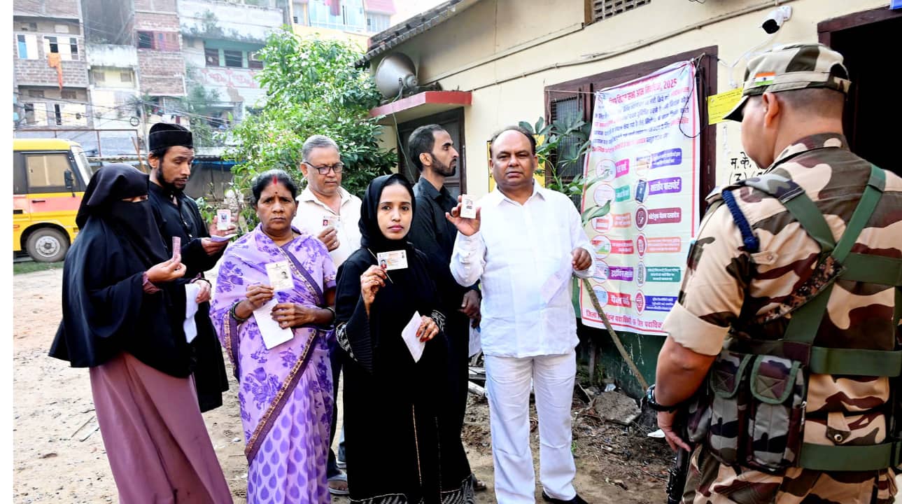 42.31% voter turnout at 1 pm in Bihar polls, EC official says higher voter turnout than previous election