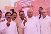 CM Nitish Kumar casts vote in Patna, 13% voter turnout recorded till 9 am in Bihar's first phase of voting CM Nitish Kumar casts vote in Patna, 13% voter turnout recorded till 9 am in Bihar's first phase of voting