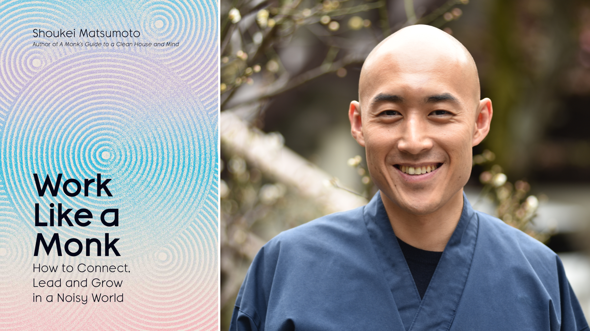 Cover of 'Work Like A Monk', and Shoukei Matsumoto. (Images via Simon & Schuster India)