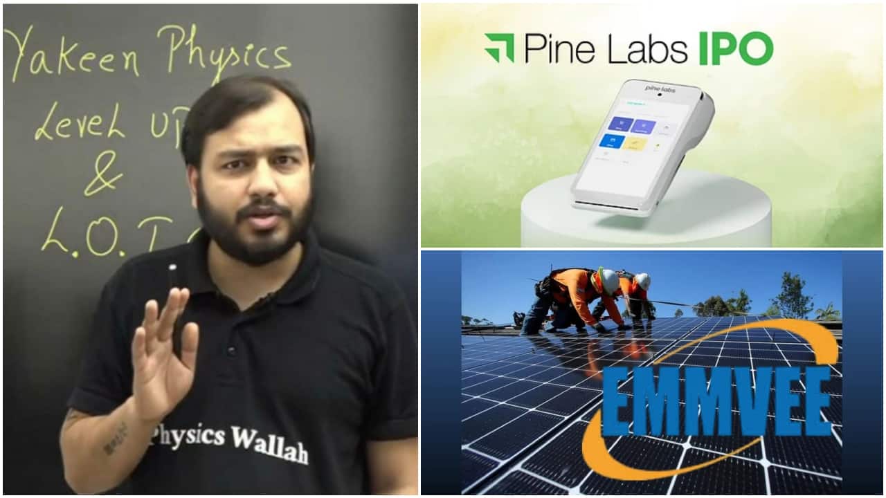 Upcoming IPOs: PhysicsWallah, Pine Labs, Emmvee Photovoltaic IPO GMPs rise ahead of share sale Upcoming IPOs: PhysicsWallah, Pine Labs, Emmvee Photovoltaic IPO GMPs rise ahead of share sale