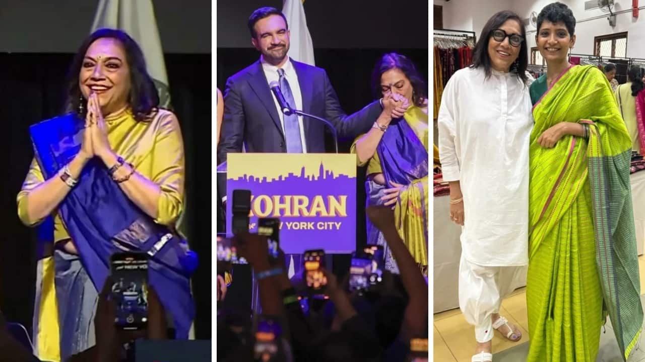 Mira Nair's Ilkal saree colour combination is inspired from her son Zohran Mamdani's campaign colours