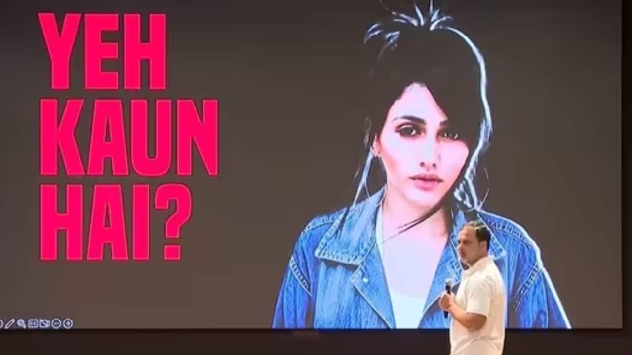 Brazilian model Larissa reacts after Rahul Gandhi’s allegation of voter fraud in Haryana