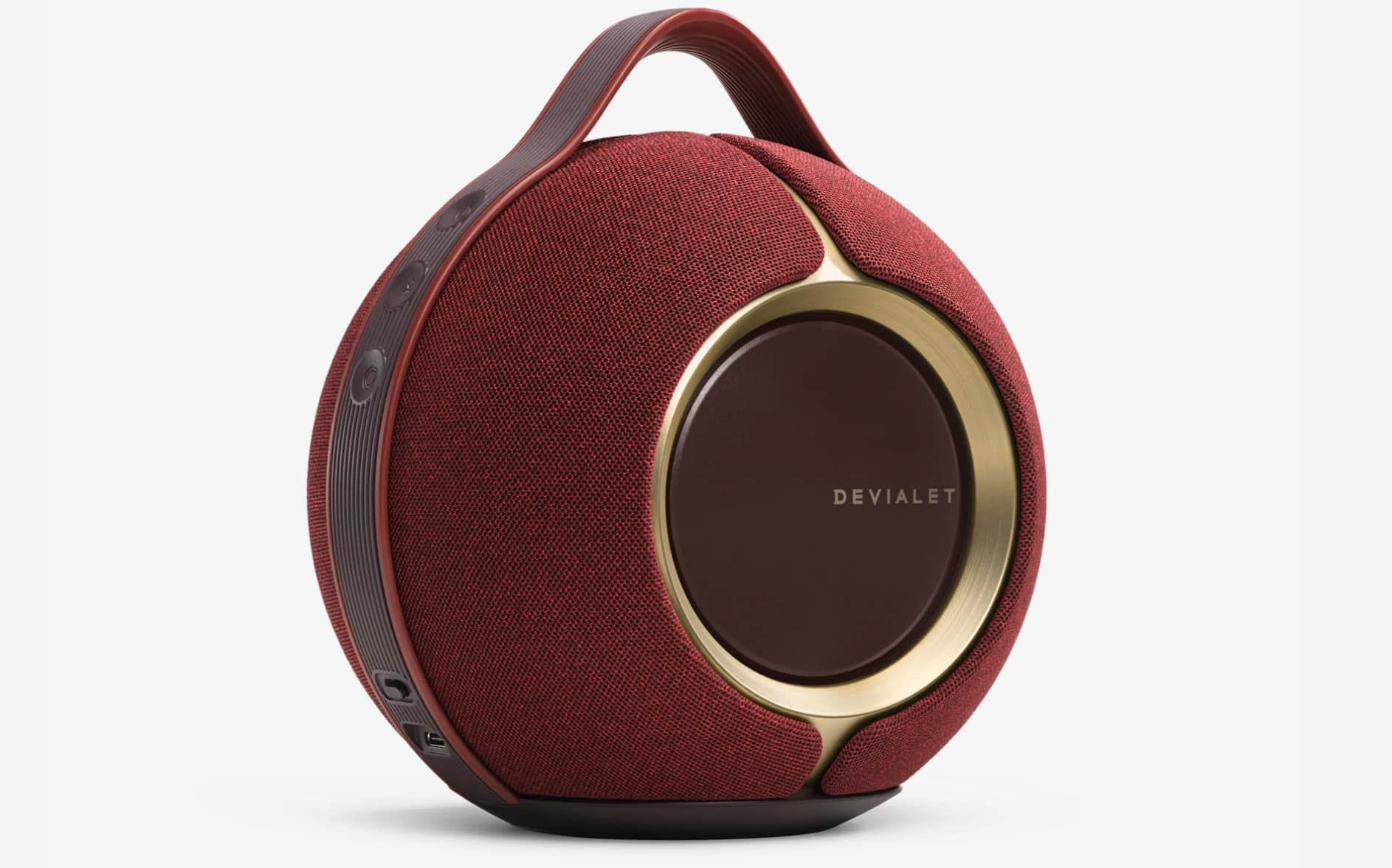 The Devialet Mania Opera Rouge speaker features the brand’s proprietary Active Stereo Calibration (ASC) for real-time acoustic optimization, 360 Cross-Stereo Architecture for immersive sound, and SAM (Speaker Active Matching) for distortion-free bass. It offers up to 10 hours of battery life, supports Alexa voice assistant, and includes connectivity options such as Wi-Fi, Bluetooth 5.0, AirPlay, and Spotify Connect via Devialet’s DOS 2 app. The Devialet Mania Opera Rouge speaker features the brand’s proprietary Active Stereo Calibration (ASC) for real-time acoustic optimization, 360 Cross-Stereo Architecture for immersive sound, and SAM (Speaker Active Matching) for distortion-free bass. It offers up to 10 hours of battery life, supports Alexa voice assistant, and includes connectivity options such as Wi-Fi, Bluetooth 5.0, AirPlay, and Spotify Connect via Devialet’s DOS 2 app.