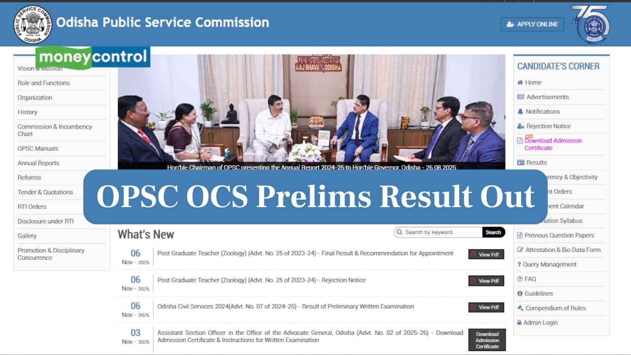 OPSC OCS Prelims Result 2025 Out at opsc.gov.in; direct link here