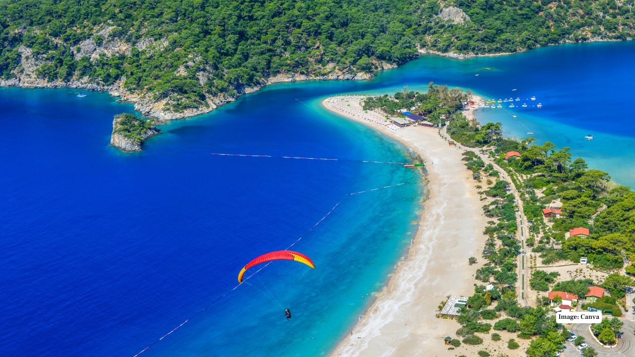 8. Fethiye A coastal gem where mountains meet turquoise waters, Fethiye is the gateway to the famous Oludeniz Blue Lagoon, one of Türkiye’s most photographed beaches. Adventure lovers can paraglide over the lagoon, sail along the Twelve Islands, or hike part of the Lycian Way. The town also offers bustling markets, ancient rock tombs, and a relaxed Mediterranean vibe.